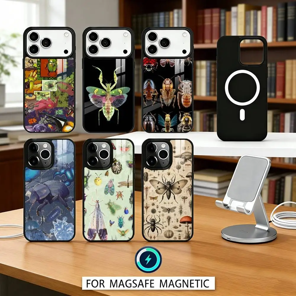 

B-Biology B-Bugs And Insects Art Phone Case Magnetic For iPhone17 16 15 14 13 12 Pro Max For Magsafe Wireless Charging Cover