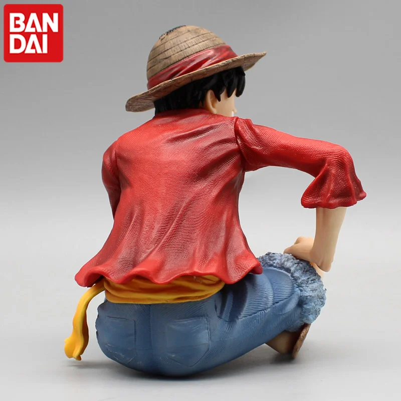 Cartoon One Piece Smiling Sitting Straw Hat Luffy Gk Anime Action Figures Model Birthday Gift Ornaments Toy For Children Gift