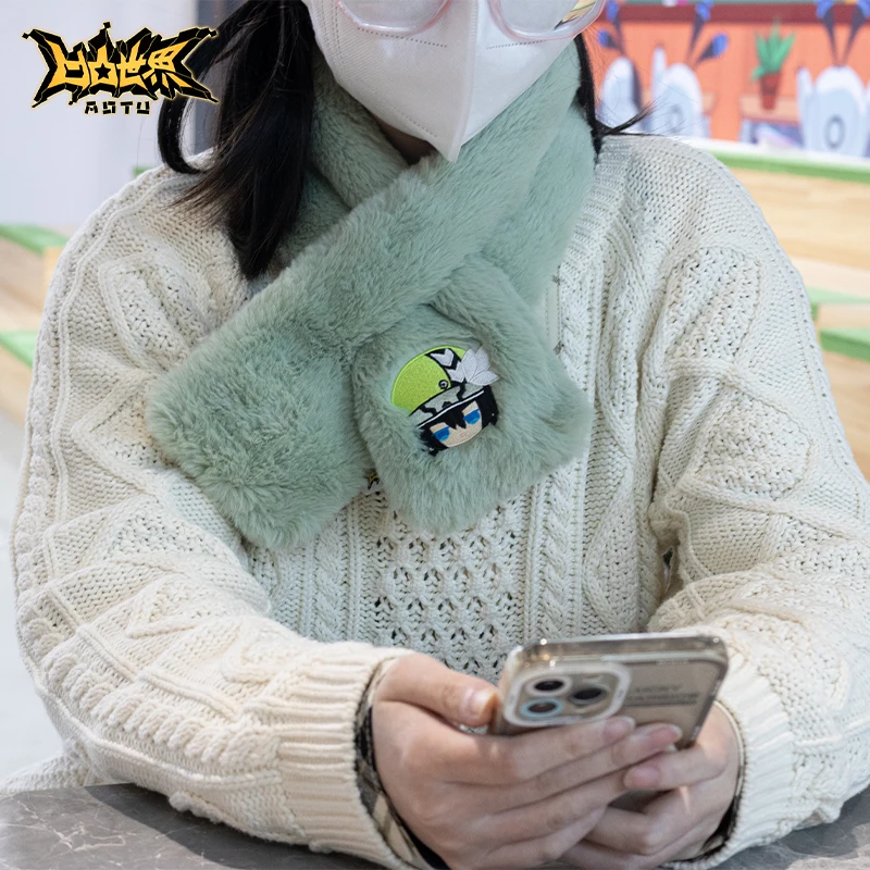 Anime Aotu World Plush Scarf King Grey KALIE Lemon Godrose Ray Camil Anmicius Cute Embroidered Scarves Cosplay Doujin Gifts