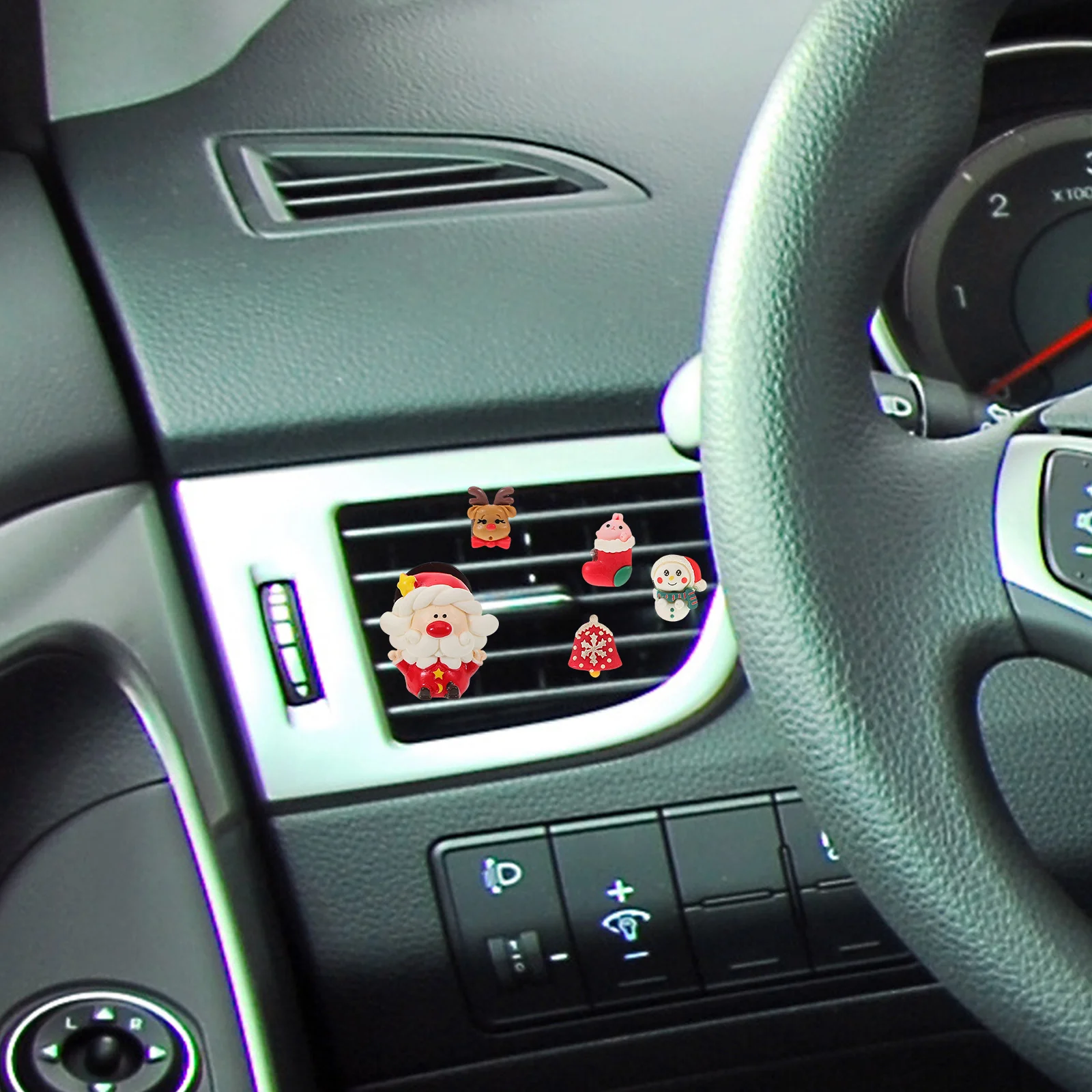 

Car Air Santa Claus Vent Clip Decorative Car Diffuser Ornament Charming Holiday Fragrance Air Outlet Clips Santa Claus Ornament