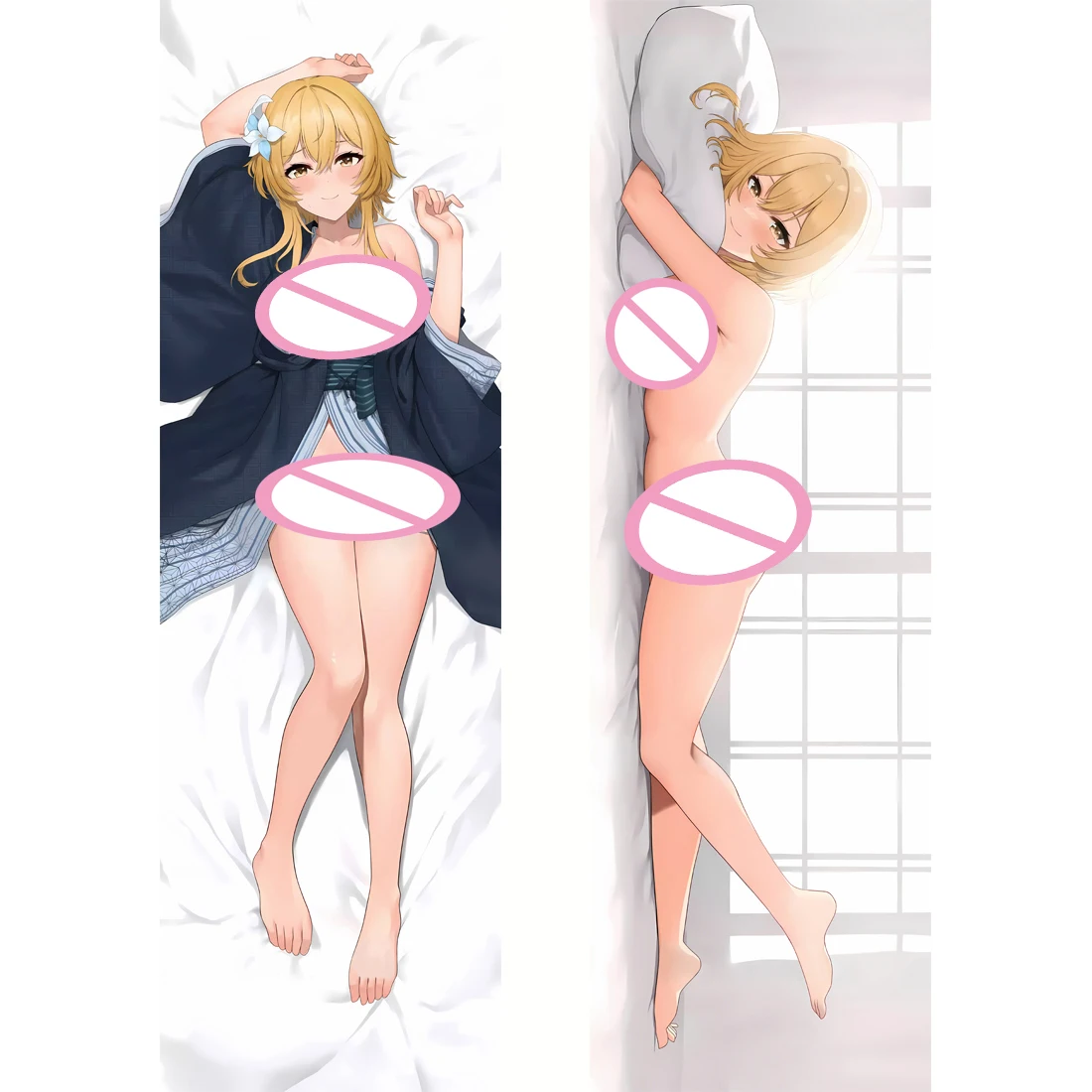 

Genshin Impact Lumine Dakimakura Waifu 2WAY Hugging Body Pillow Case Gift Anime Sexy Pillow Case Otaku Cushion Cover