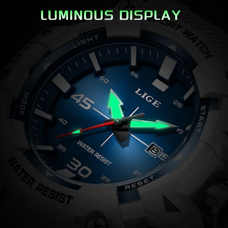 LIGE 2026 كوارتز ساعات المعصم موضة عسكرية قمة الساعات الفاخرة الرجال الرياضة مقاوم للماء مضيئة تاريخ ساعة رجالي Reloj Hombre #5