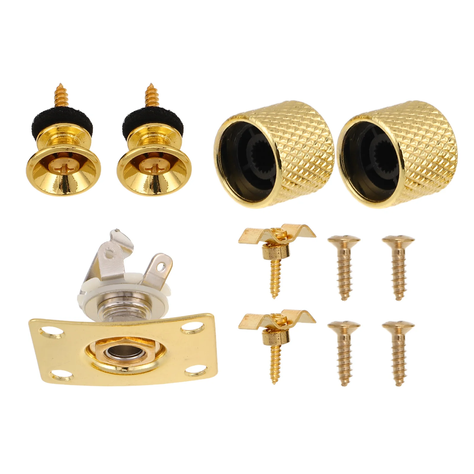 

Guitar Accessory Set Jack Plate Endpin for Bass Socket Strap Electric Accessories Knobs Hardware