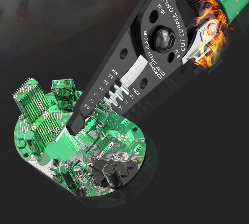 LAOA 3-in-1-Abisolierzange mit Benting-Griff, Multifunktions-Elektriker, Kabelschneideanschluss, Crimpen, Wickeldraht, Handwerkzeug – Detail 21