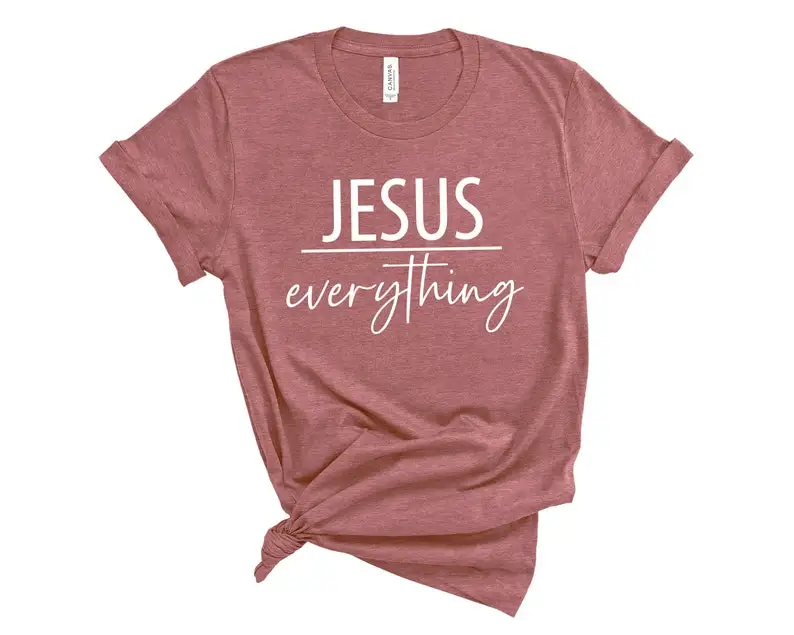 Jesus Everything T-shirt Everything Shirt Cross Short Sleeve Top Tees 100% Cotton Streetwear Harajuku y2k Drop shipping