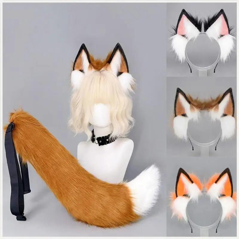 Điều chỉnh đuôi cáo đuôi và đặt vật liệu mềm Halloween Party Wear Kids Family