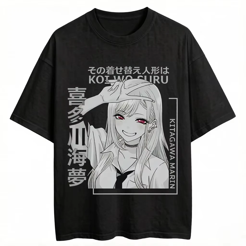 2026 Nova Camiseta Anime My Dress-Up Darling Kitagawa Marin de Alta Qualidade Y2K para Verão, Roupa Masculina e Feminina Streetwear
