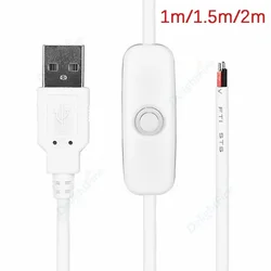 LED Strip USB Plug Wire Connector Switch ON OFF Cable 3A 5V 12V 1m 1.5m USB Power Supply Electrical Wire for LED Light Lamp Bulb