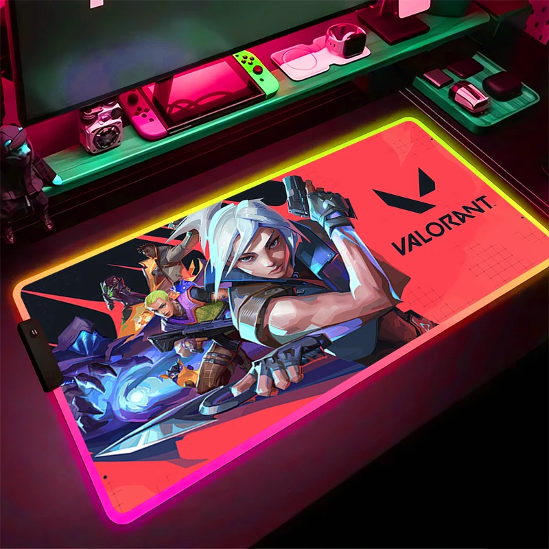 RGB Large PC Valorant Mouse Pad LED Light Game accessories Pad table mat computer game Mousepsds PC carpet Mousepads XL XXL XXXL