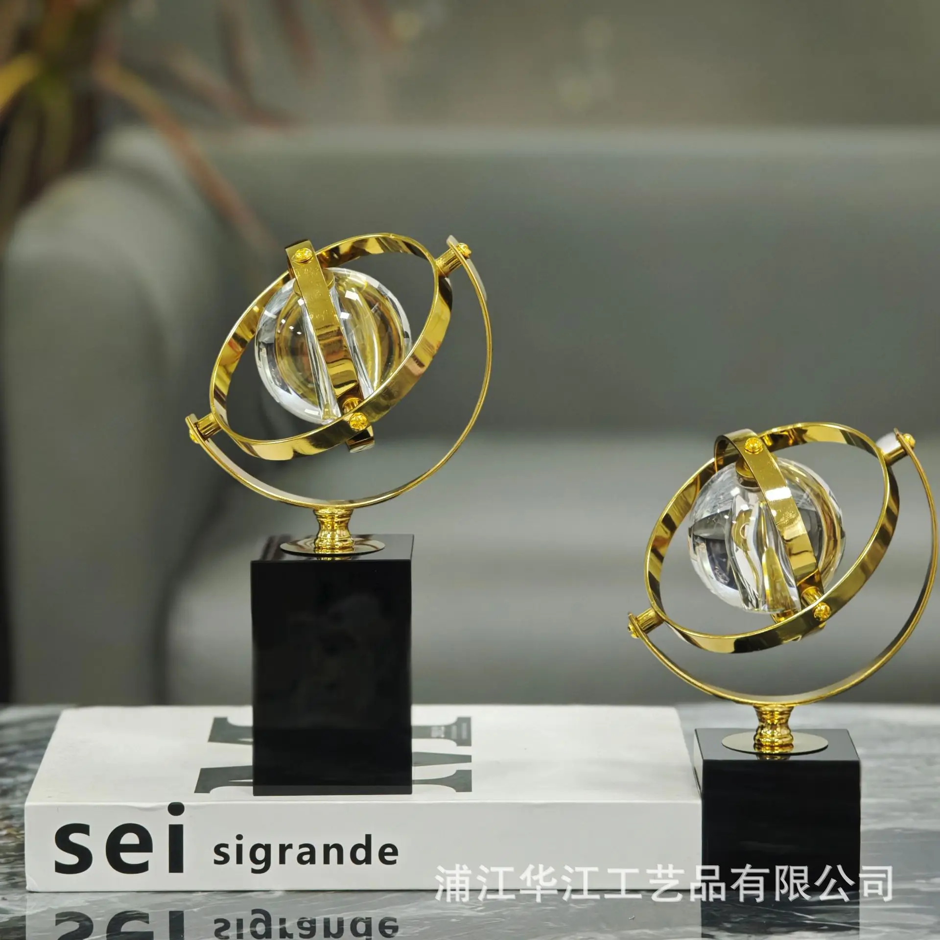 HYS light luxury crystal globe ornament desk entrance wine cabinet living room bedroom decoration home new house