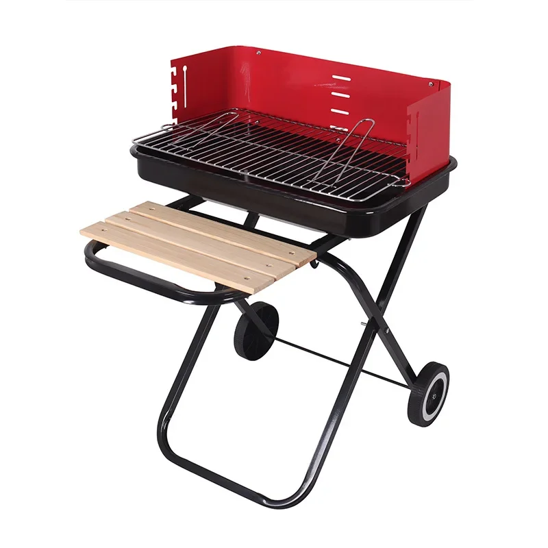 Portable folding grill Large thickened charcoal  Adjustable windproof grill Folding