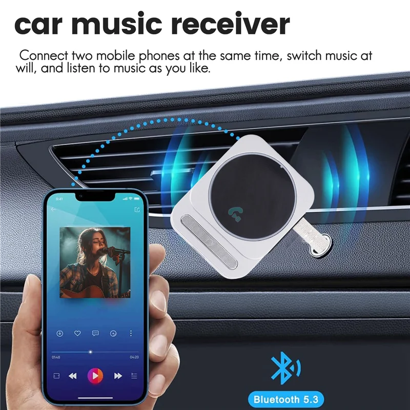 -RRKK Bluetooth 5,3 аудиоадаптер автомобильный музыкальный аудиоприемник подходит для автомобиля/домашней стерео/проводных наушников/динамиков