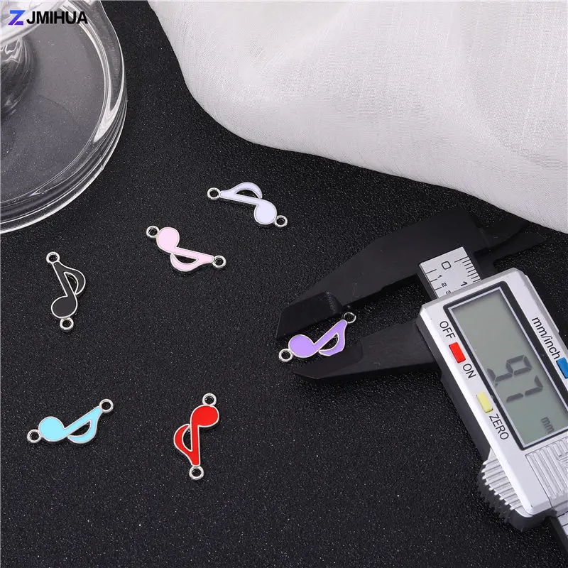 15pcs Enamel Connectors Musical Note Charms For Jewelry Making Supplies DIY Handmade Bracelets Anklets Findings Accessories