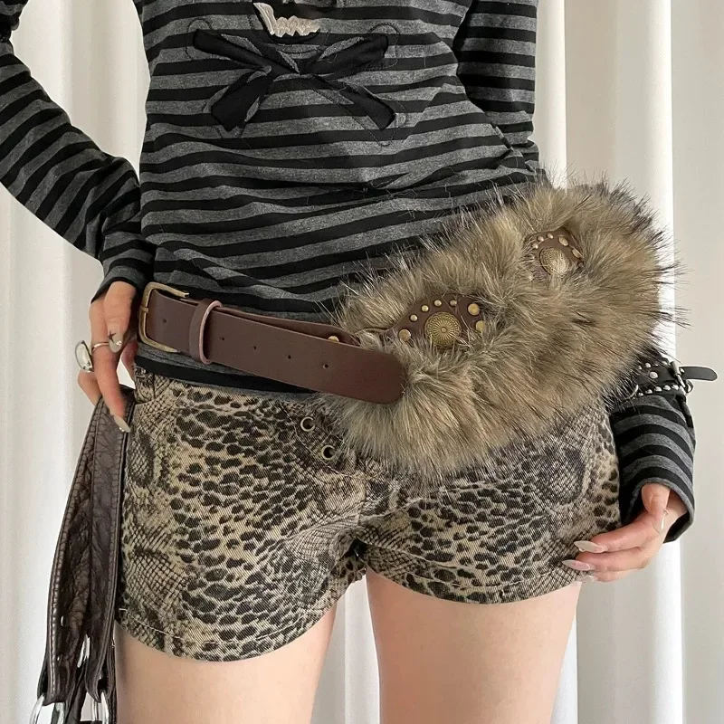 بارد وحار فتاة نمط الشارع شخصية شعر المرقعة حزام تنوعا الخصر تصميم العصرية الخصر الختم #2