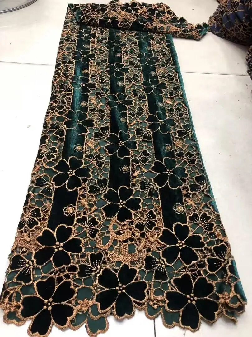 Soft Velvet Lace Luxury Style Embroidery African Swiss Voile Fabric 2024 High Quality Guipure Lace Fabric Laser Dry Lace