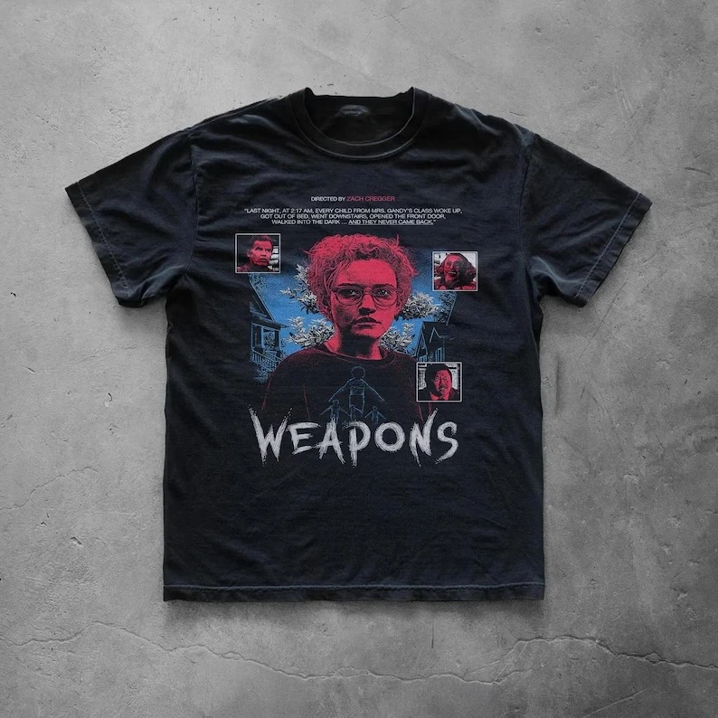 Horror-themed T-shirts featuring weapons and mysterious, thrilling designs Unisex streetwear shirts vintage t shirt