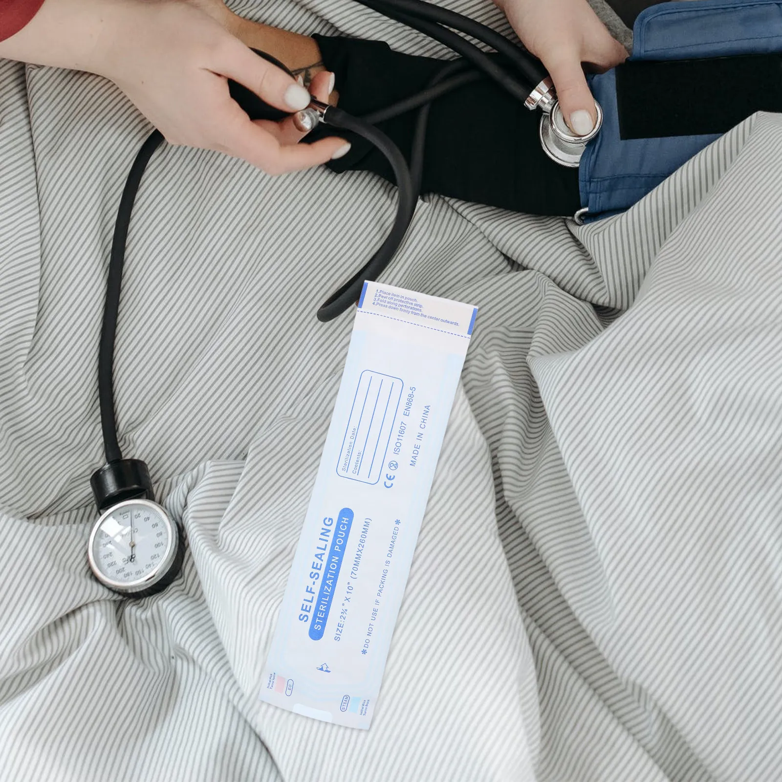 200Pcs Bags Disposable Sterilizer Pouches Self-Adhesive Self Sealing Dentistry Bags