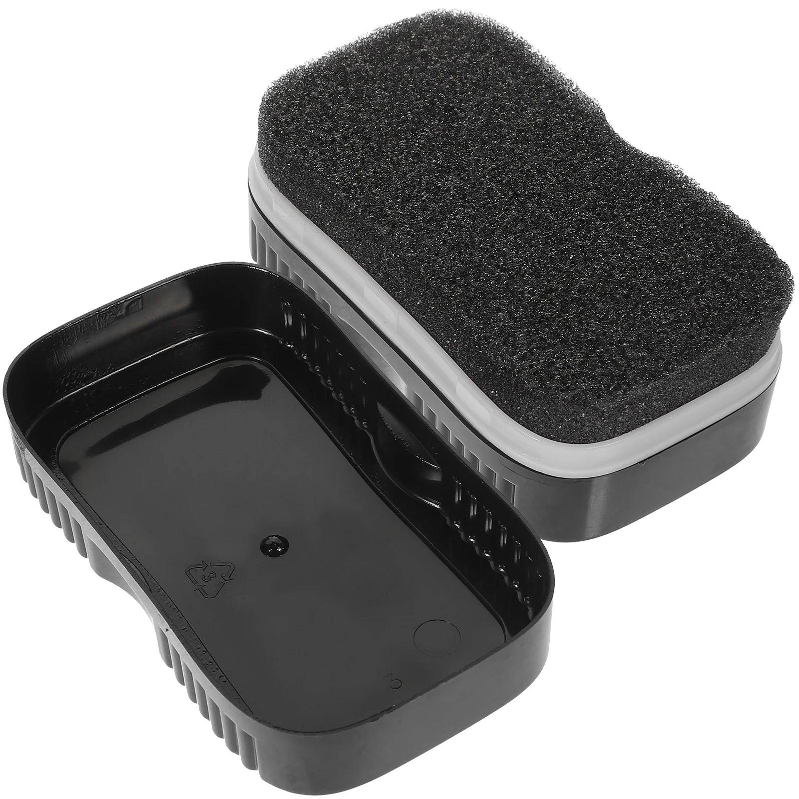 

1Pair Double-Sided Shoe Polish Sponge High Density Soft Sponge Plastic Cover Shoe Wax Brush Cleaner Tool Portable Travel