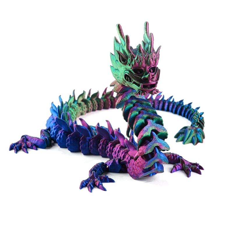 3 Piece 3D Printing Dragon In Eggs, 33Cm Mobile Crystal Dragon, PLA Multicolor Dragon Figure, Toy Home, Office, Desk Decoration