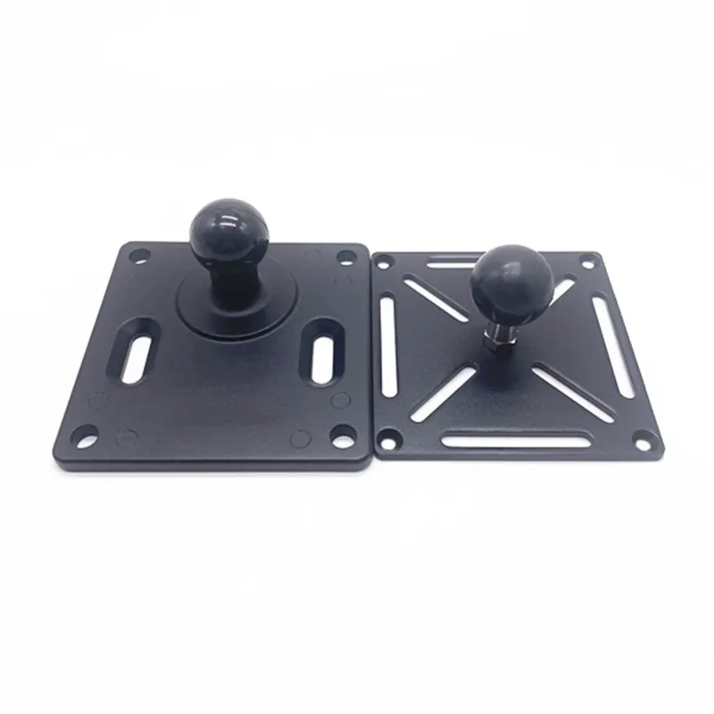 1-calowy adapter głowicy kulowej Aluminiowa kwadratowa podstawa montażowa 1-calowy gumowy wspornik głowicy kulowej 75x75 mm do płyty standardowej VESA — zdjęcie produktu 3
