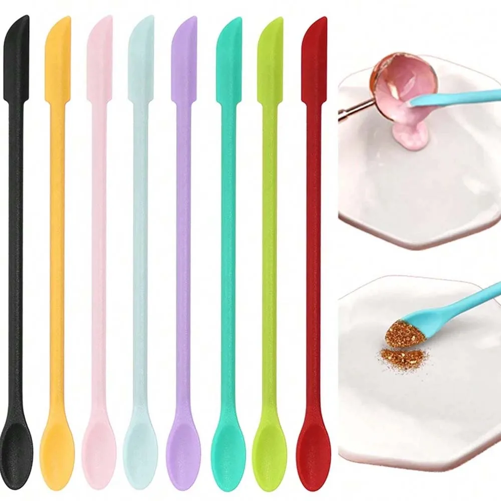 1PC Double-Headed Silicone Seal Wax Scraper Cleaning Spoon Stamp Tool DIY Epoxy Resin Decoration Powder Multifunctional Spoon ﻿