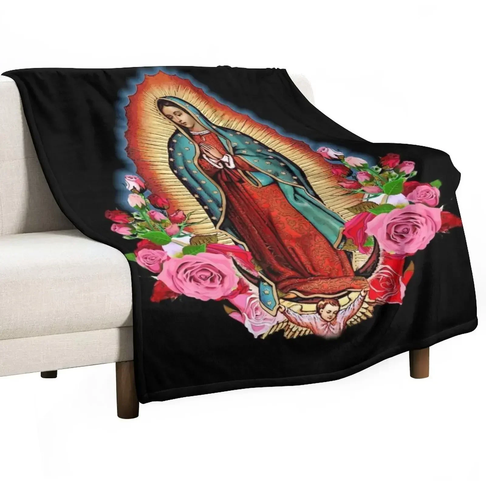

Our Lady of Guadalupe Throw Blanket Hairy Beach christmas gifts Blankets