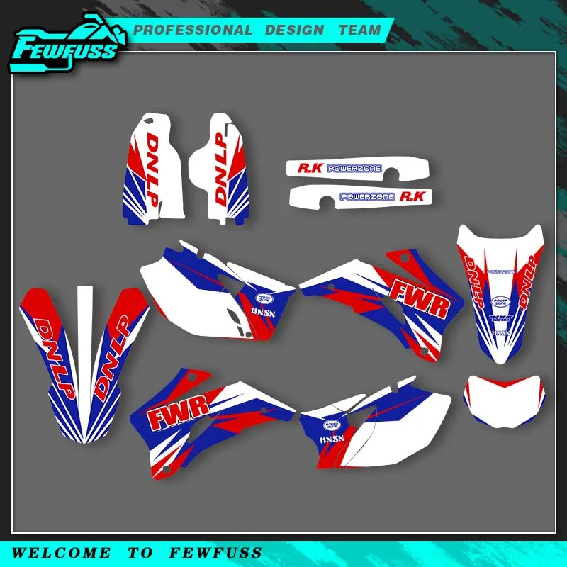 

Fewfuss для YAMAHA WRF250 2007-2014 WRF450 2007-2011 графические наклейки наклейки мотоцикл фон индивидуальный номер