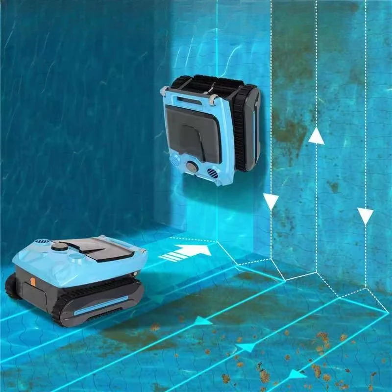 Automatic Plug Powered Outdoor Pool Cleaning Robot Brushless Motor Cleaning Floor/Wall/Waterline 10000mAh Battery for Pools