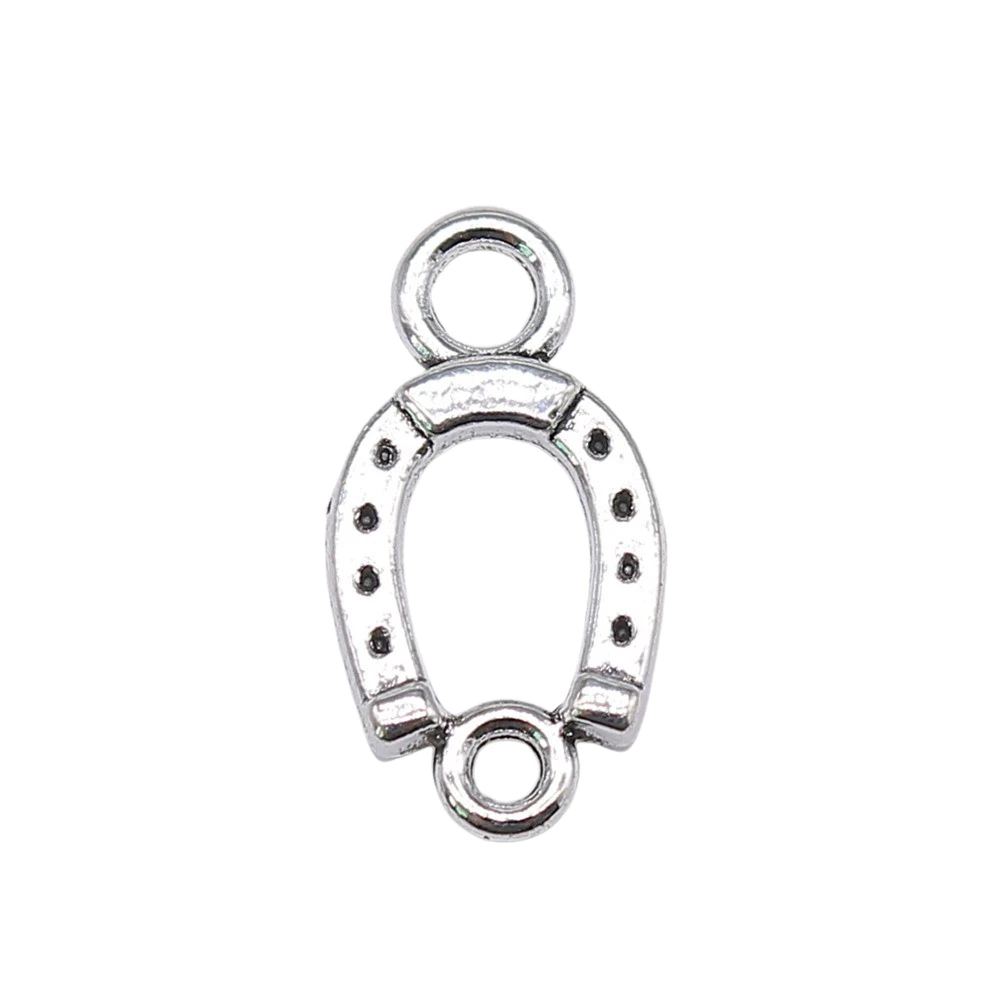 WYSIWYG 20pcs 18x10mm Lucky Horseshoe Charm Horse Shoe Charms Connector Horseshoe Connector Charms