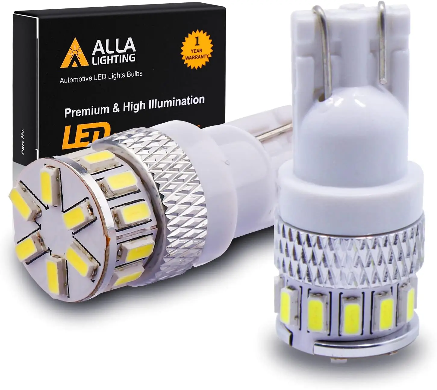 

T10 Wedge 194 168 2825 W5W LED Bulbs, 6000K White License, Reverse, Trunk, Marker, Parking, Door, Map, Dome Lights Lamps, 360° L