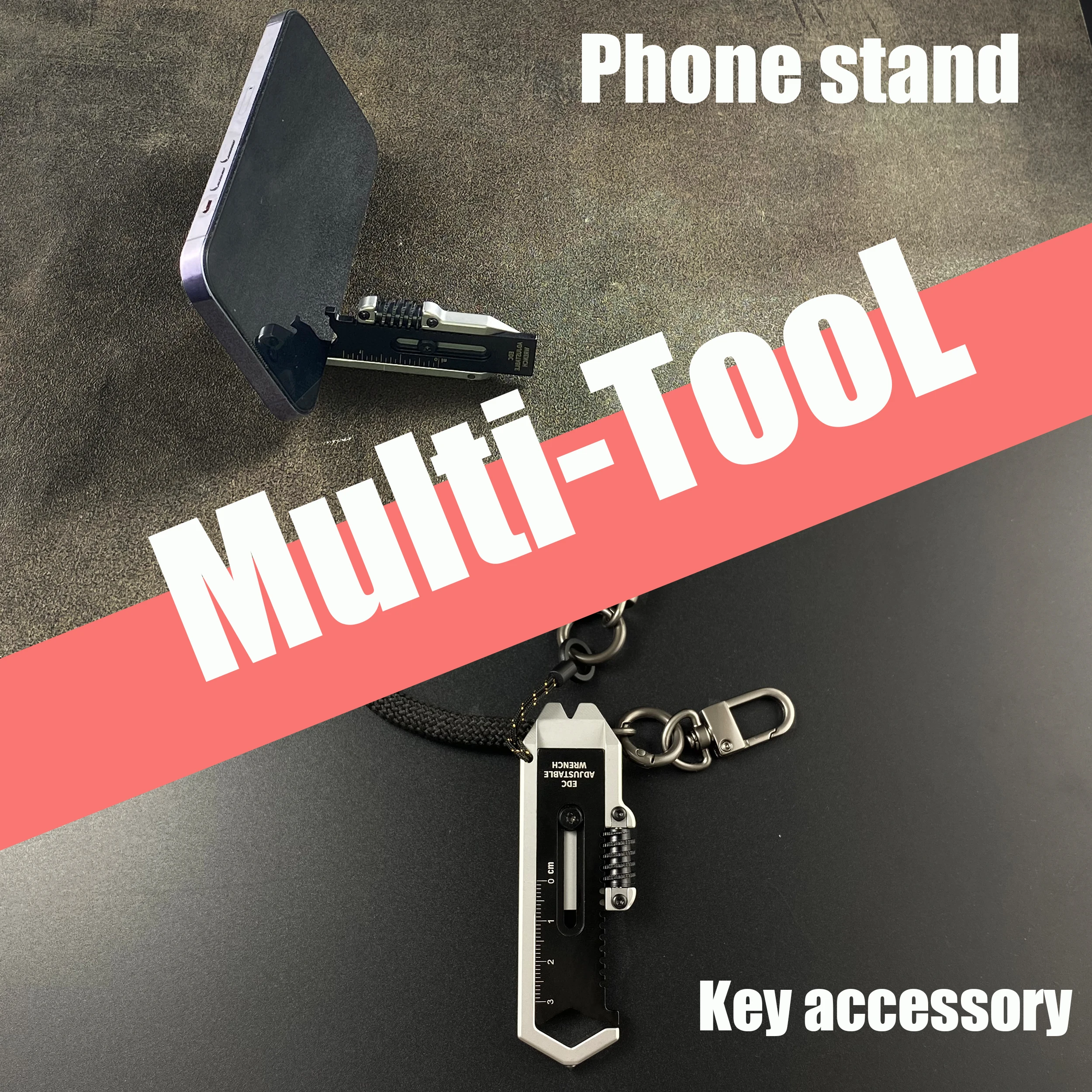 Multifunktionaler Mini-Brecheisen 9-in-1 Multitool Verstellbarer Schraubenschlüssel EDC Messlineal Hebelwerkzeug Taschen-Outdoor-Camping-Werkzeug – Detail 7