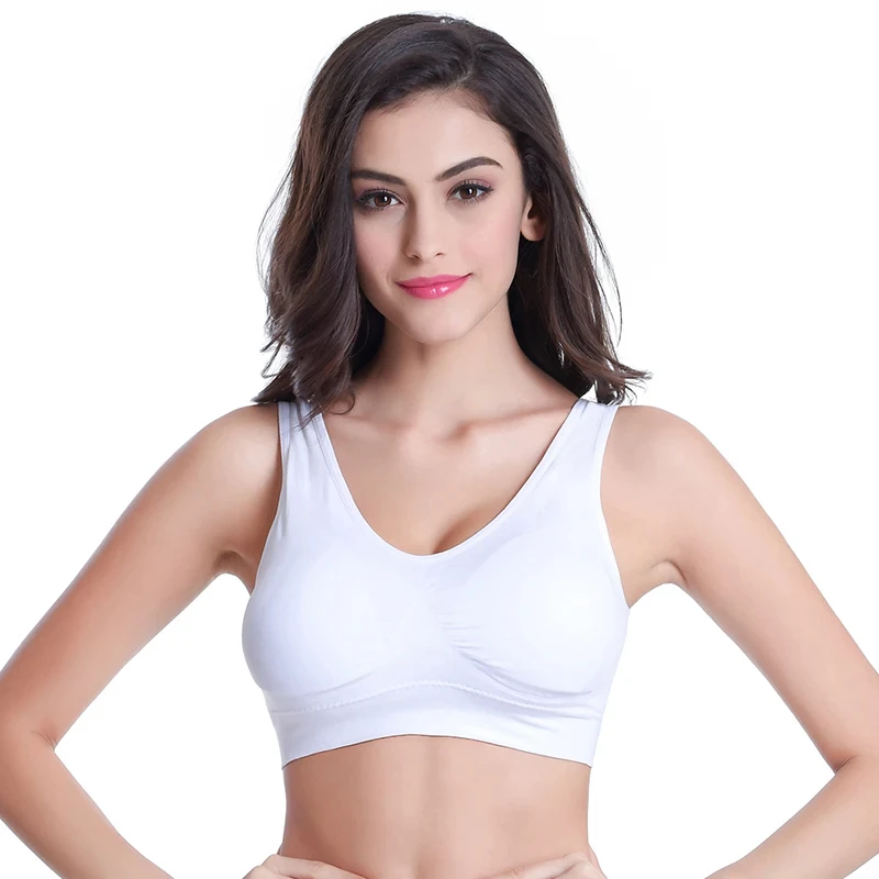 Sports Bra Push Up Wireless Plus Size Bras Double Layer Seamless Yoga Fitness Lingeries No Steel Ring Underwear Gym Running Bras image 2