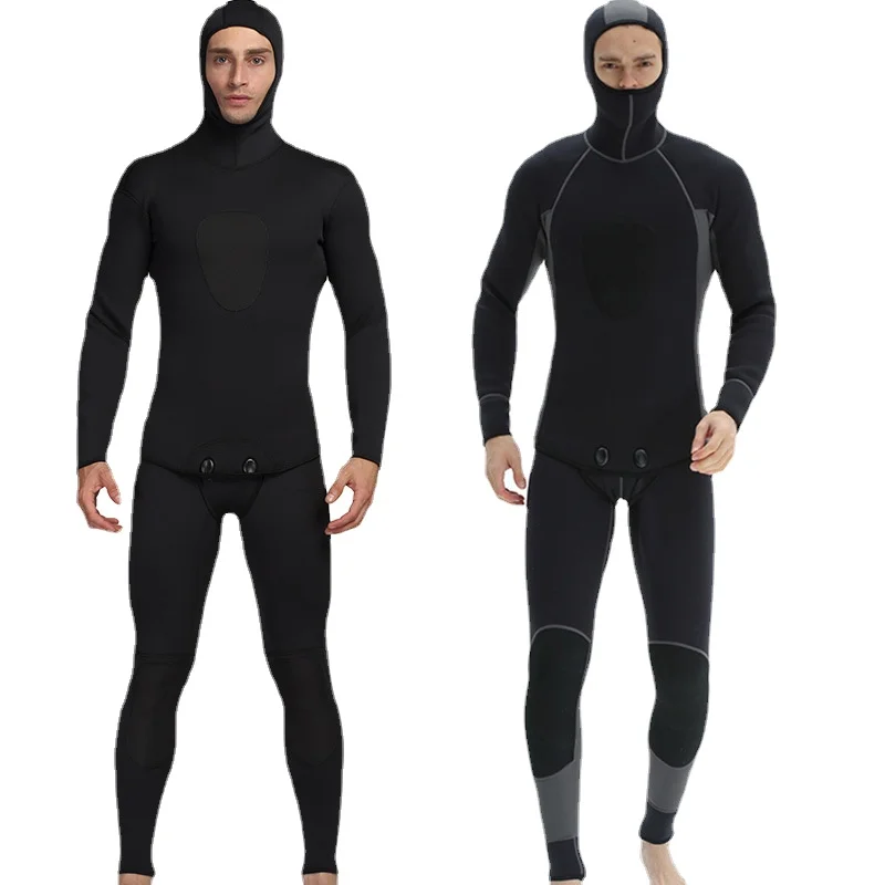 3mm Wetsuit Long Sleeve Fission Hooded 2 Pieces Of Neoprene Submersible For Men Keep Warm Diving Suit