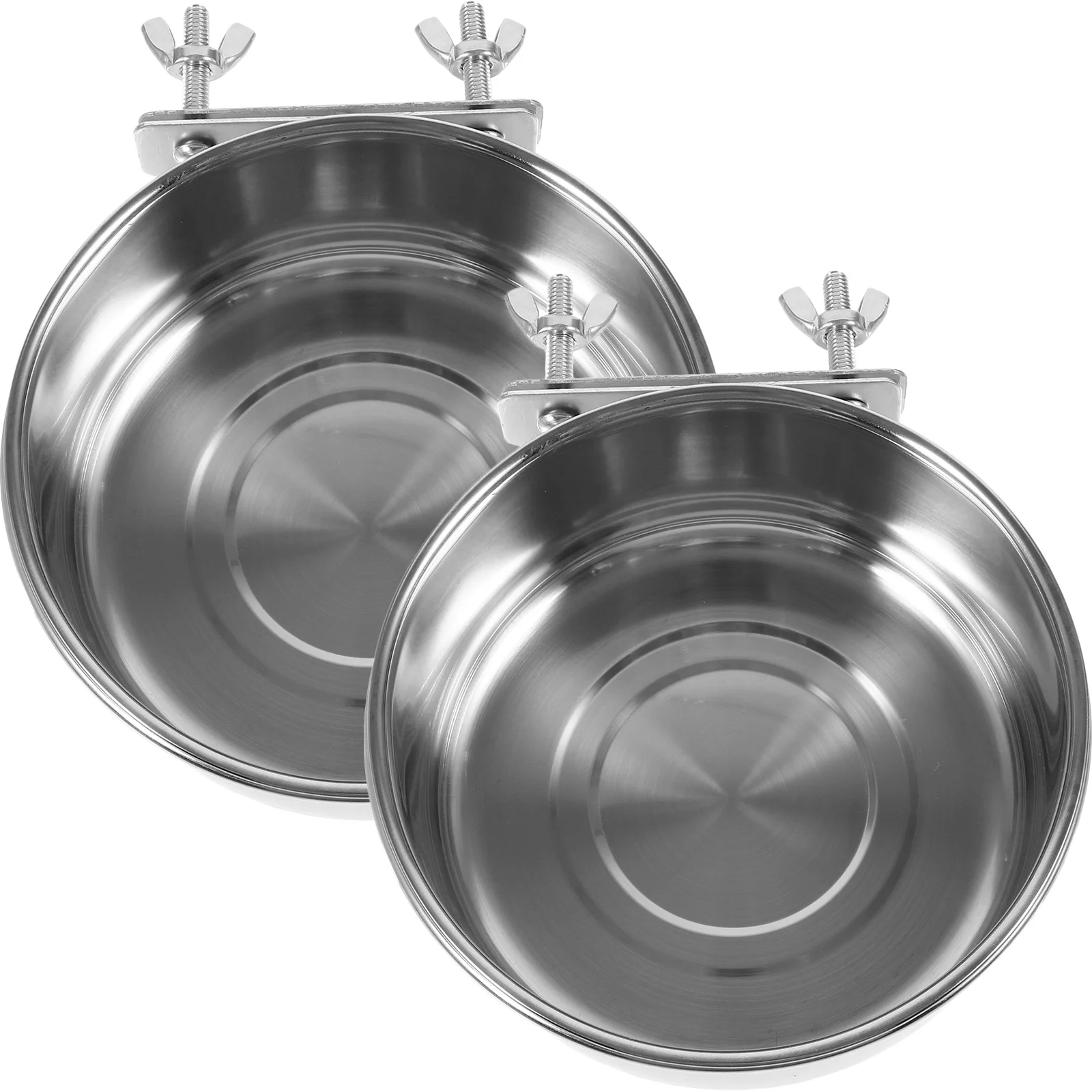 

2Pcs Stainless Steel Bird Feeder Metal Parrot Cage Food Holder Hanging Feeding Bowl Bird Cage Supplies Parakeet Feeder