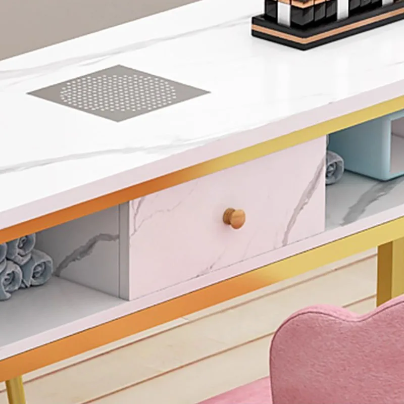 북유럽 럭셔리 네일 테이블 살롱 가구 모던 네일샵 테이블 및 의자 세트 싱글 더블 전문가용 매니큐어 테이블