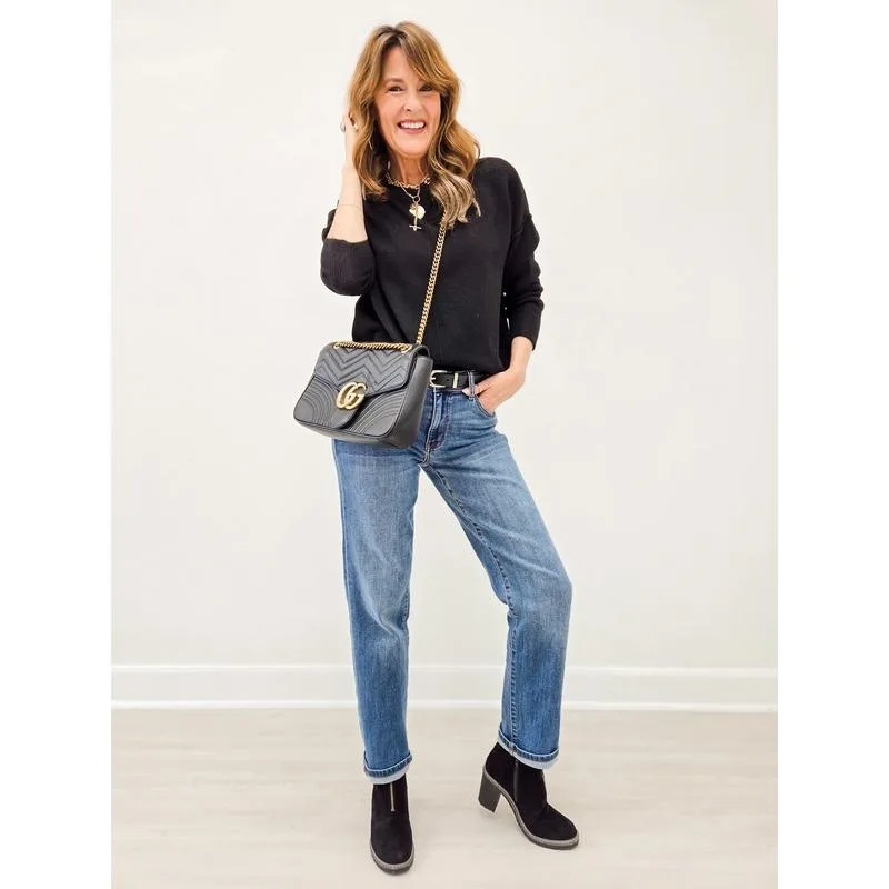 

Flared Denim Pants M 37325 Fleece Lined Straight Leg Jeans Women's Casual Trousers Neutral Style Other Material 100% Spring S...