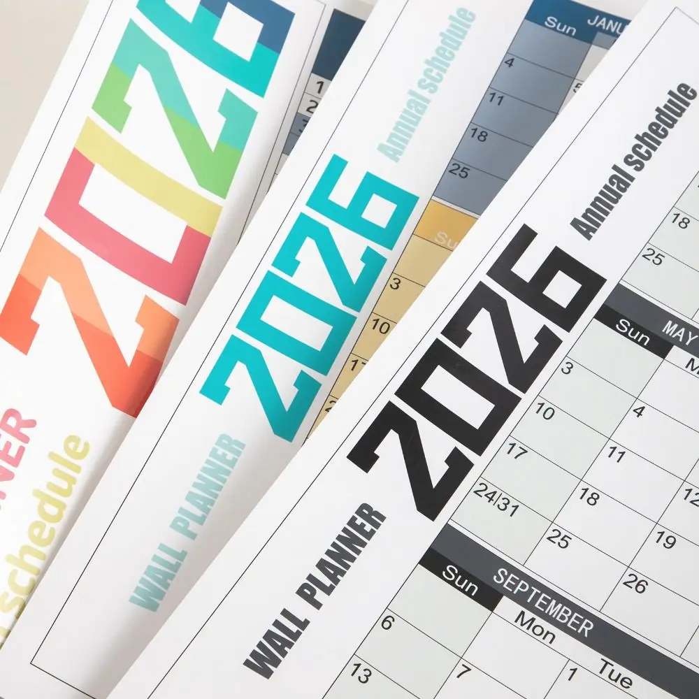 

42x100 см 2026 английский календарь творческие заметки календарь большого размера INS плотная бумага ежемесячный планировщик календарь офисные канцелярские принадлежности