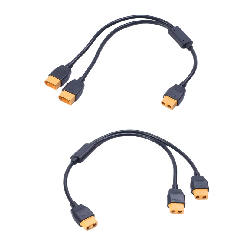 30cm XT60 1 To 2 Splitter Cable Optional Dual XT60 Male / Dual XT60 Female 6A High Current 20AWG Wire For RC Drone Lipo Battery