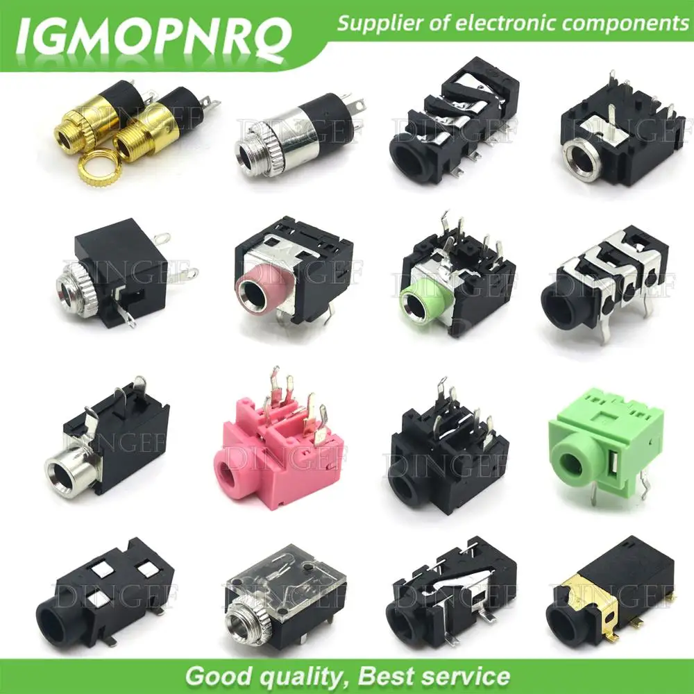 10PCS Headphone jack 3.5MM PJ Audio video female dual channel stereo jack Jack Socket Stereo Solder Panel Mount PJ-313 PJ-392 PJ