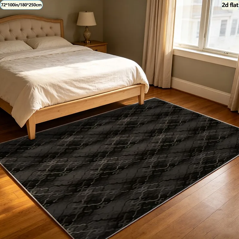 1 Piece of Dark-Colored, Gorgeous Geometric Patterned Carpet, Soft and Comfortable, Suitable for All Seasons, Lightweight and Easy to Care For, Home Decor, Living Room Decor, Bedroom Decor, Autumn, Winter