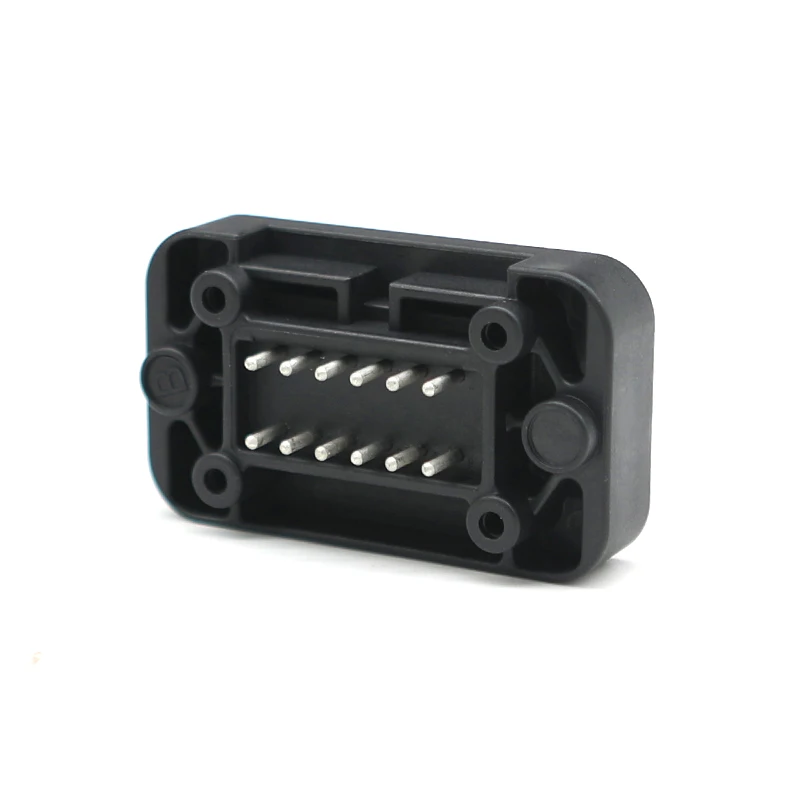 DT15-12PB  Black 12Pin Automotive Connector, DT Straight Pin PCB Mounting Head, Wireline to Board Plug Socket