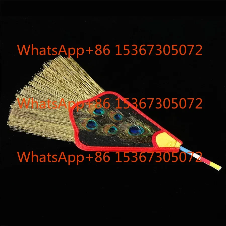 

5/3/1 Глаза Тантрический Буддизм Тибетский Дхарма-Сосуд Розовый Ренекеа Трава Изысканное Перо Атласная Бумба Ручной Веер Специальное Предложение