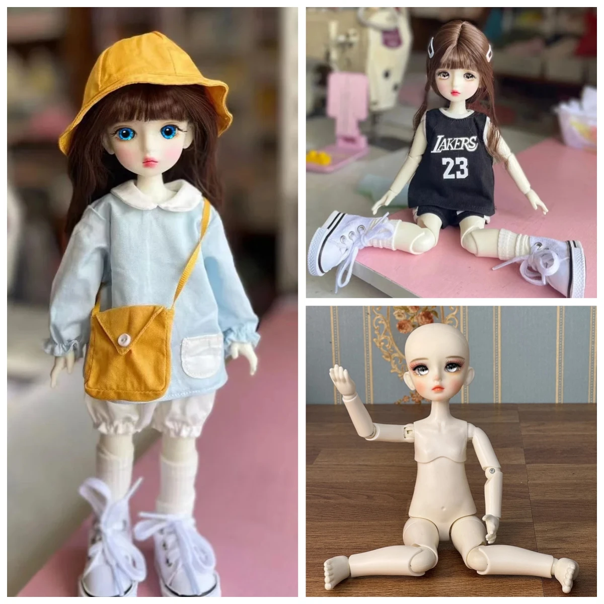 

30cm Fashion Princess Doll 1/6 BJD Doll Full Set with 3 Pairs of Eye Dolls and Various Hair Kids Toy Gifts Holiday Gifts