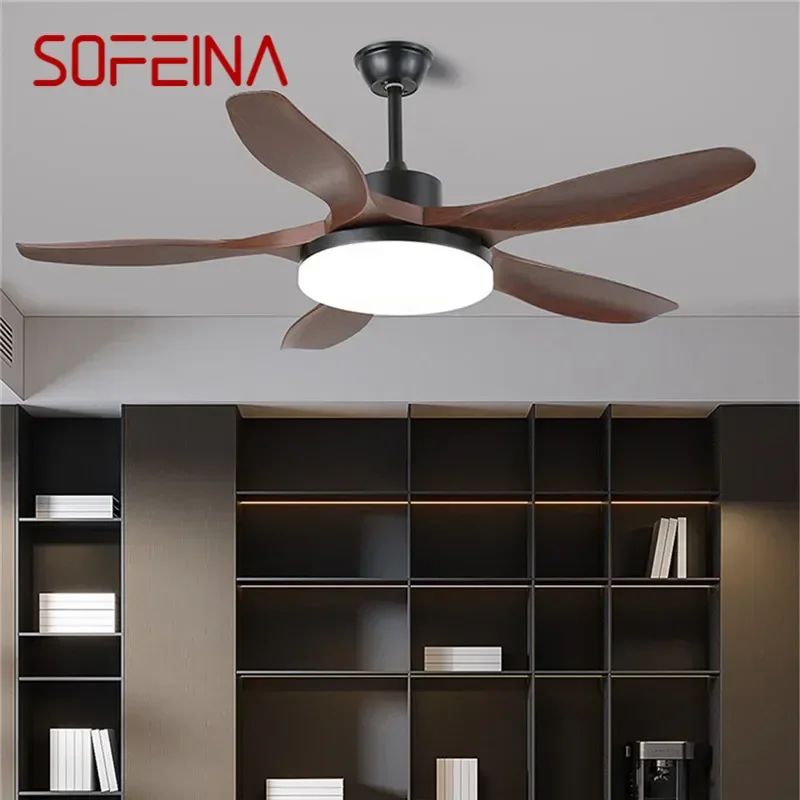 SOFEINA Modern Fan Light Luxury Living Room Restaurant Bedroom Study LED Ceiling Fan Light Remote Electric Fan Light