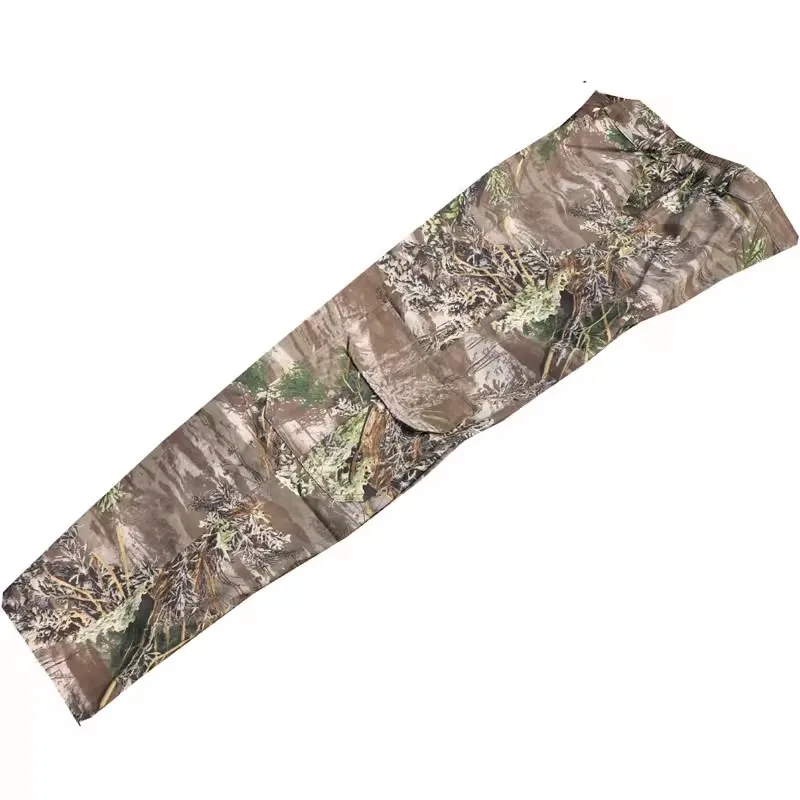 Full Cotton Soft Comfortable Shrub Camo Hunting Fishing Full Pants For Men Wear-resistant Multipe-Pocket Jungle Cargo Pants