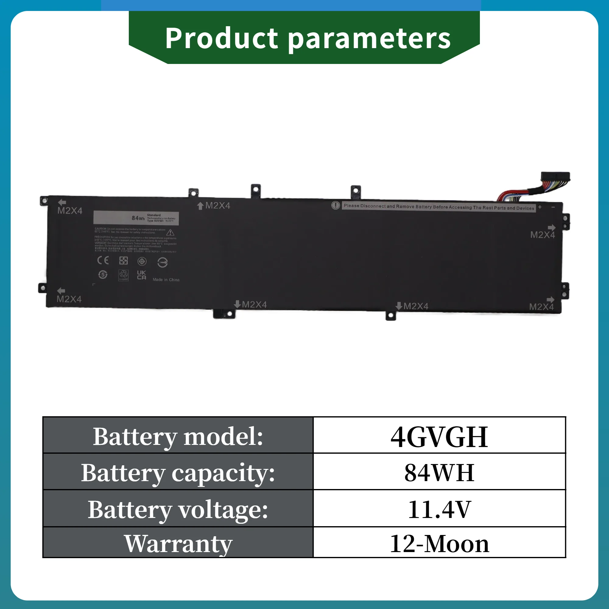 Fabriek direct! RRCGW 4GVGH laptopbatterij voor Dell XPS 15 9550 Precision 5510-serie M7R96 62MJV