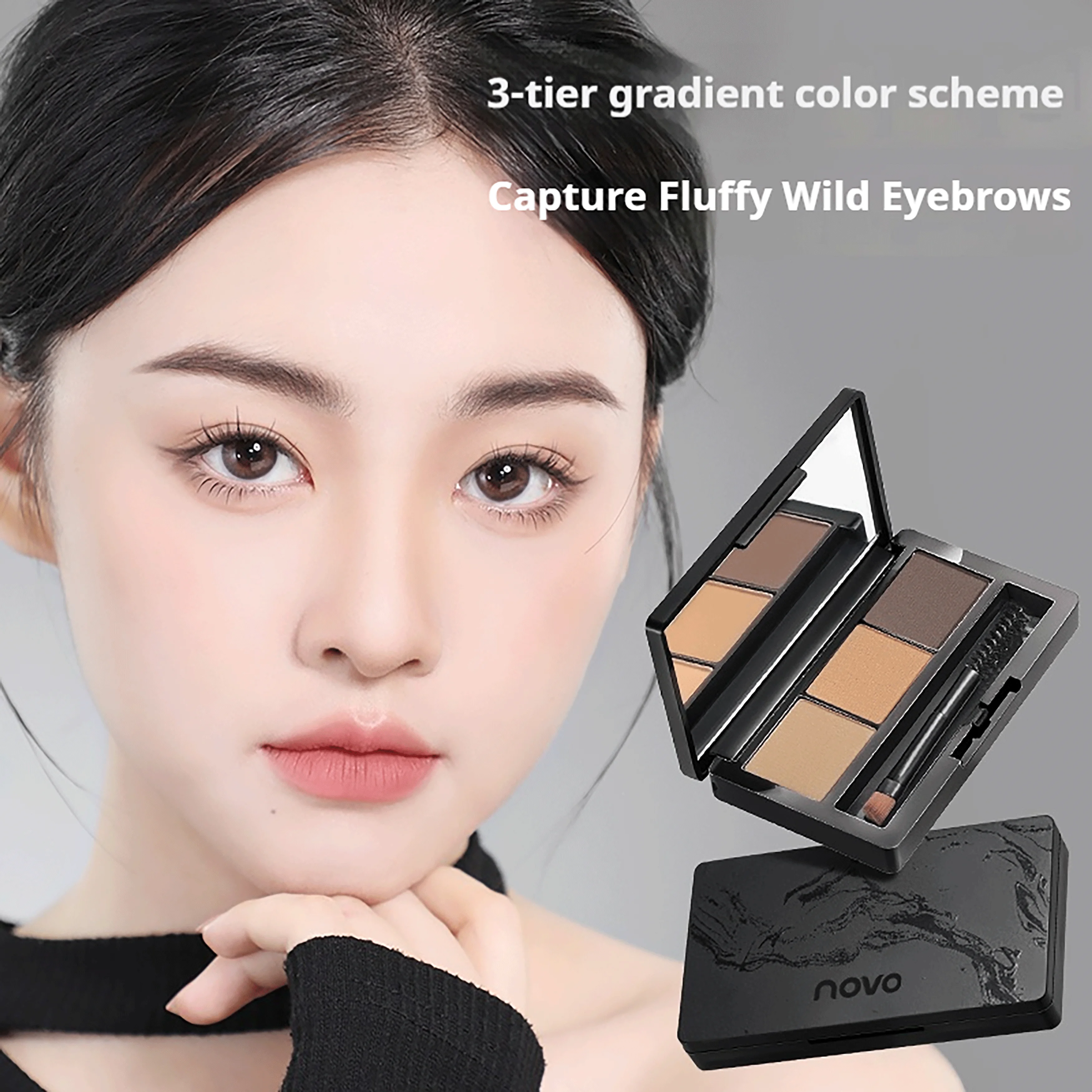 NOVO Polvere per sopracciglia tricolore impermeabile e resistente al sudore per l'uso quotidiano, riunioni e celebrazioni di Capodanno.