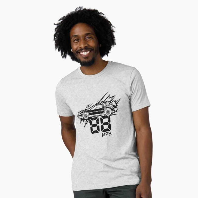 

88 MPH 0324 Back To The Future Retro Sic Fi Gift t shirt Vintage Time Machine DeLorean Graphic Clothes Large size Tops