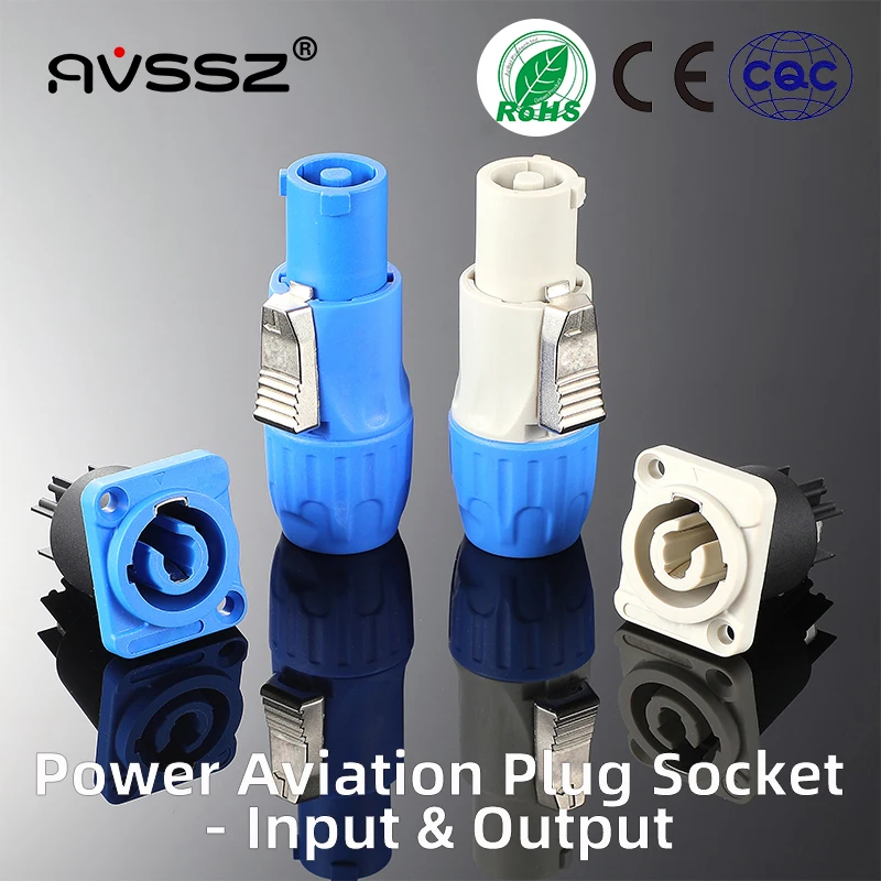 

AVSSZ 20A Power Aviation Plug Socket Input Output Connector for PowerCON Industrial Control LED Screen Stage Show Audio Lighting