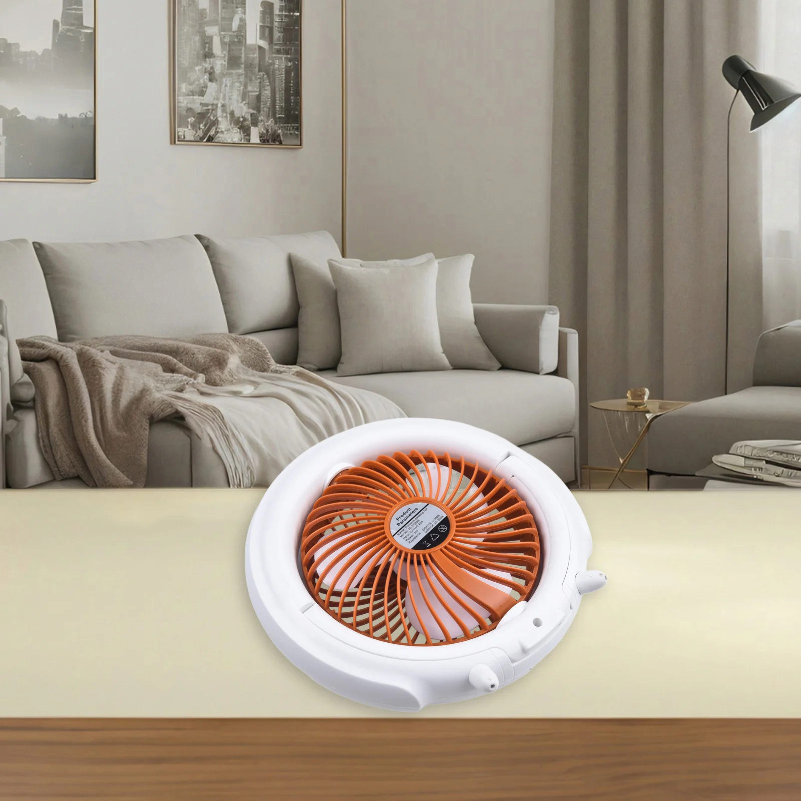 New Fan With Remote Control Portable Wall-hanging Rechargeable Usb Electric Folding Fan Nightlight Air Cooler Household